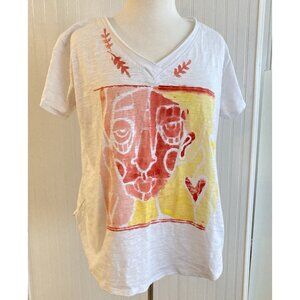 Upcycled Tie Dye Tee Abstract Distressed Slashed Punk Grunge Top XL